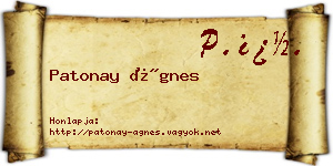 Patonay Ágnes névjegykártya