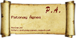 Patonay Ágnes névjegykártya