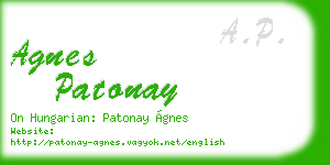 agnes patonay business card