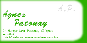 agnes patonay business card